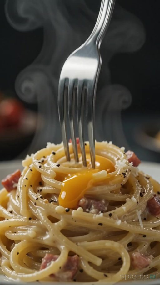 Spaghetti Carbonara Forkful — restaurant video