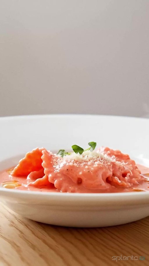 Creamy Pink Ravioli Slow Push-In