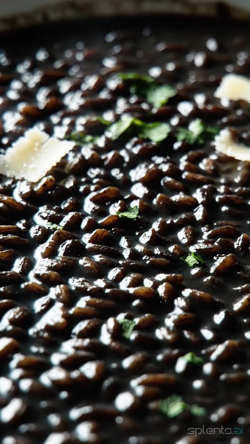 Macro Black Squid Ink Risotto — restaurant video
