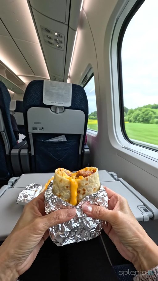 Breakfast Burrito on High-Speed Train — restaurant video