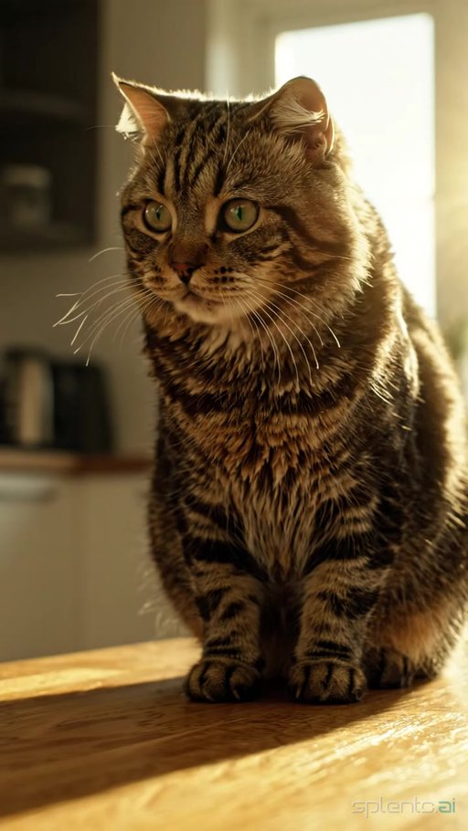 Cat on Wooden Surface
