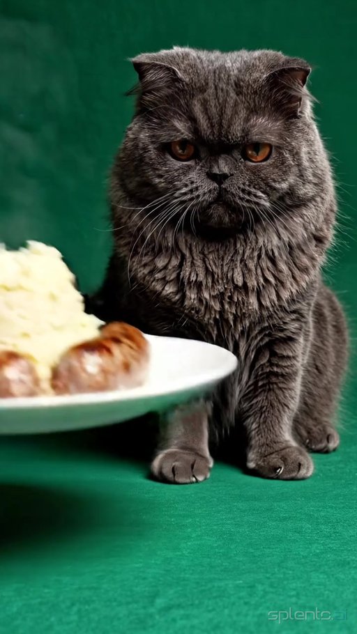 Scottish Fold Cat Next to Pastries