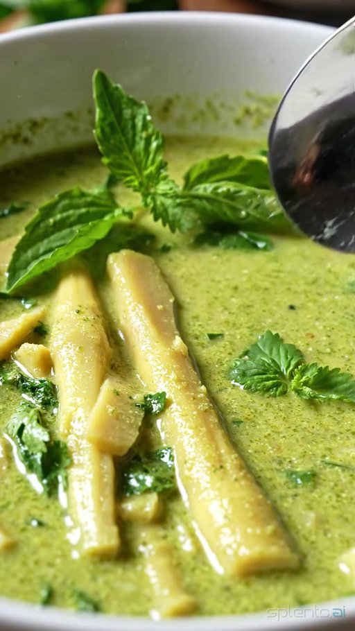 Spoonful of Bamboo Shoot Vegetable Soup