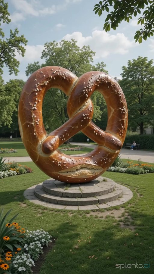 Pretzel Sculpture in Park