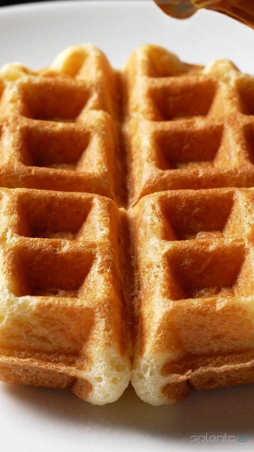 Golden Waffles with Syrup