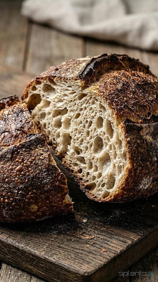 Sourdough Bread Loaf Crumb Detail