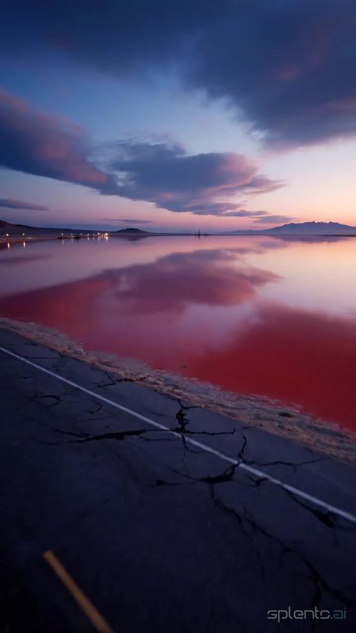 Calm Reflective Salt Flat at Twilight