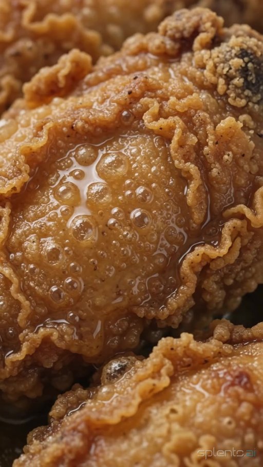 Crispy Fried Chicken Sizzling Macro