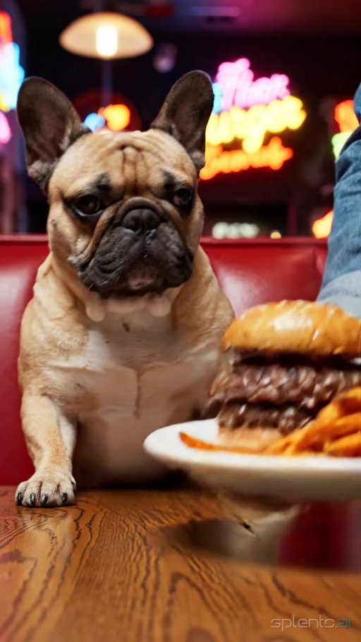 French Bulldog at Retro Diner