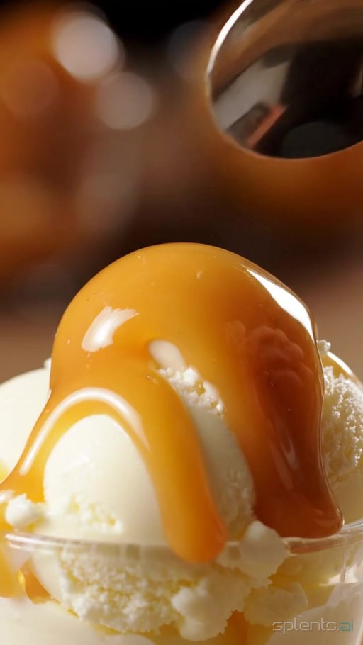 Vanilla Ice Cream Sundae with Caramel — restaurant video