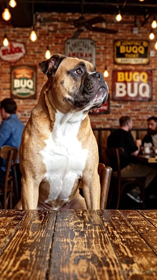 Rustic BBQ Scene with Boxer Dog