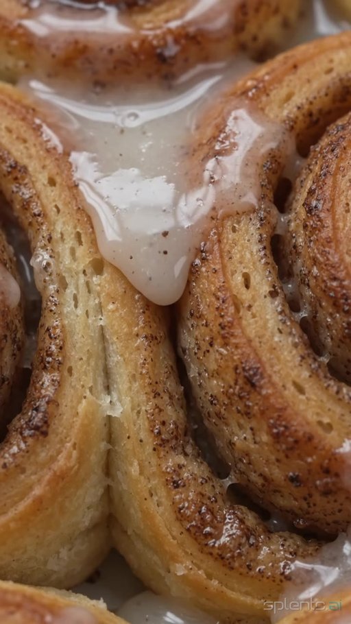 Cinnamon Roll Glaze Drip Macro