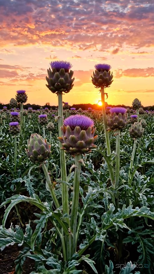 Dramatic Sunset Artichokes
