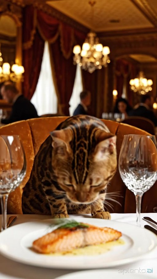 Sleek Cat at Fine Dining