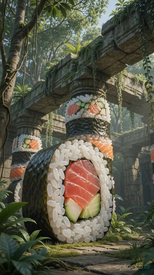 Sushi Roll Supporting Ruins — restaurant video