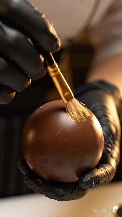 Gold-Lacquered Chocolate Sphere
