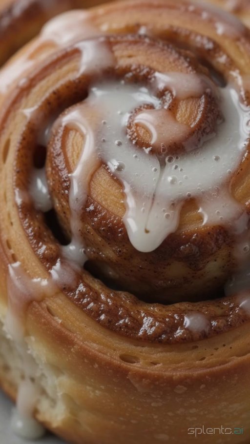 Cinnamon Roll Glaze Drizzle Macro