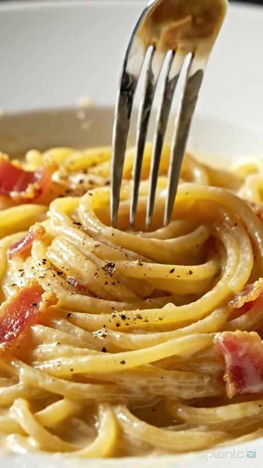 Spaghetti Carbonara Fork Lift — restaurant video