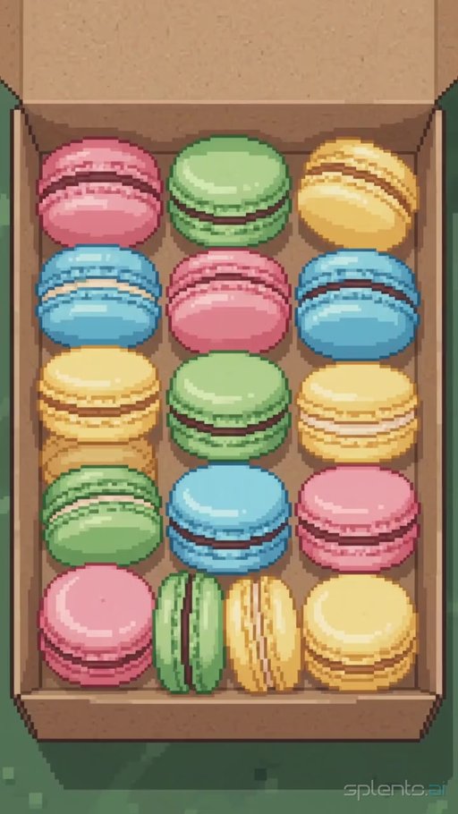Colourful Macarons Box Pick Up Pixel Art