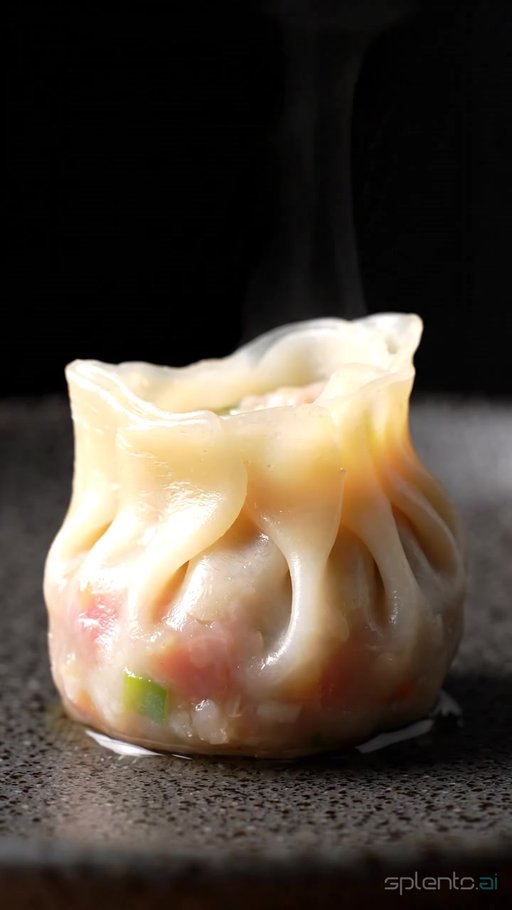 Glistening Pork Dumpling Close-up — restaurant video