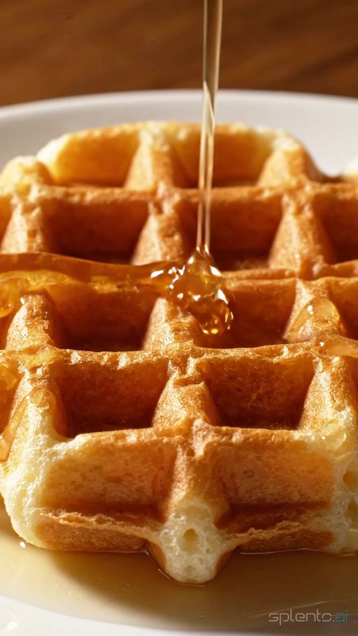 Golden Waffles with Honey