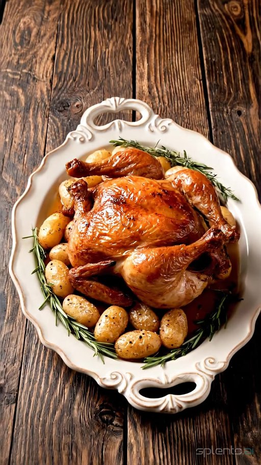 Golden Roast Chicken Platter