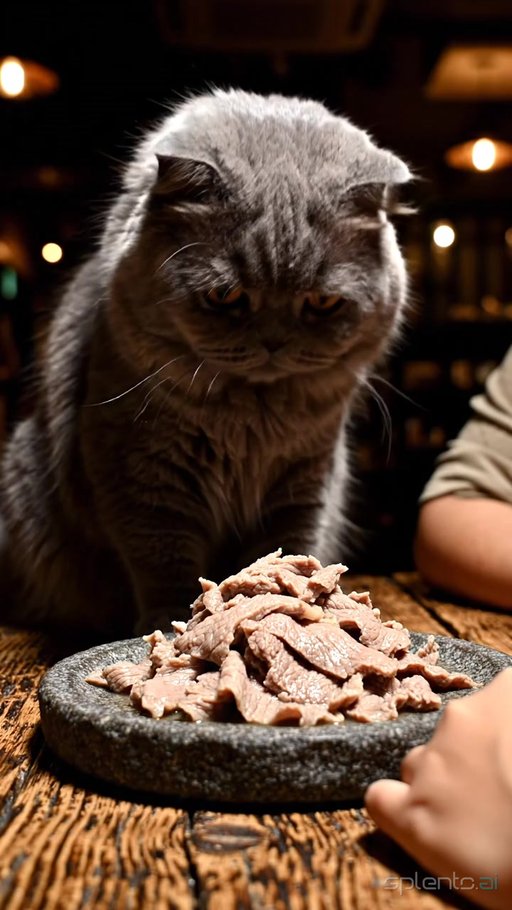 Focused Scottish Fold Cat
