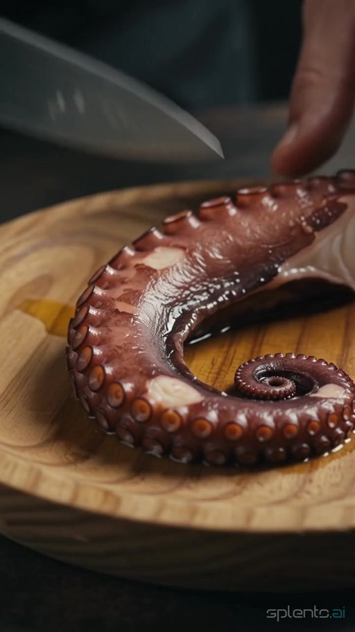 Chef Slicing Octopus
