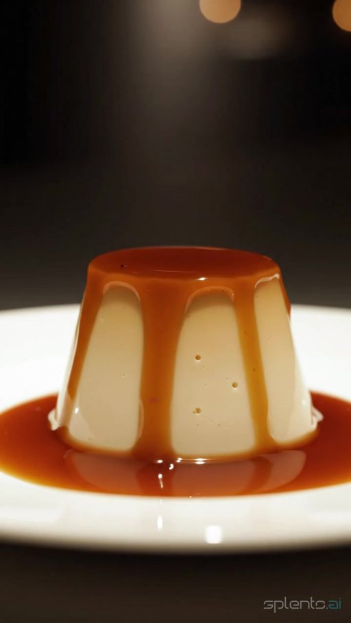 Flan Dessert on White Plate