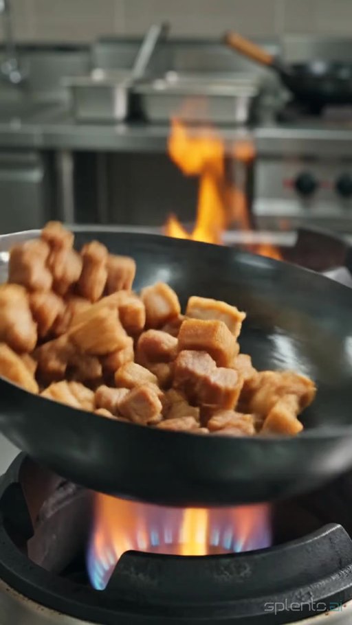 Meat Cooking in Wok