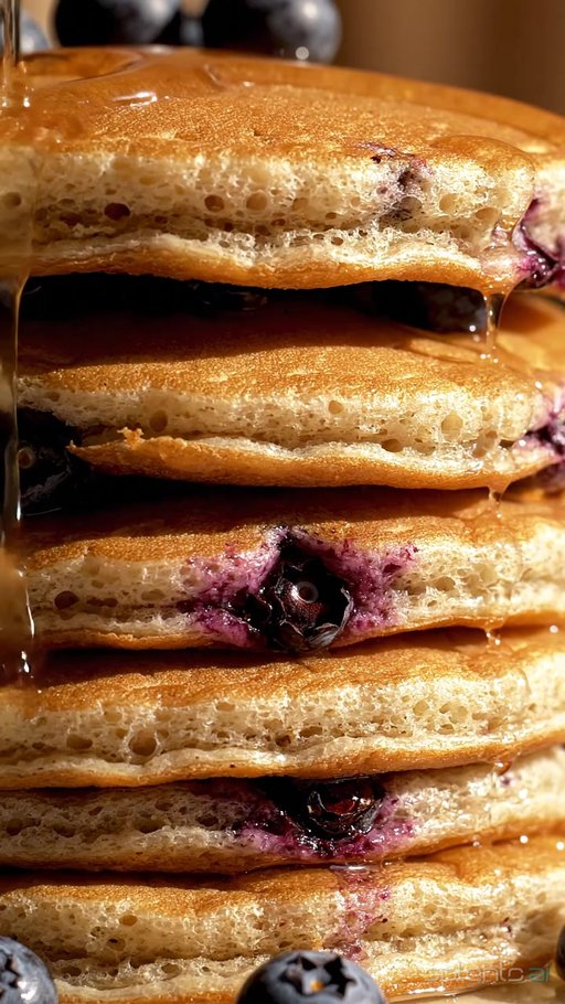 Golden Blueberry Pancakes