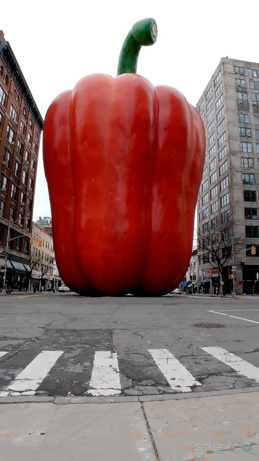 Sculpted Bell Pepper in City Street