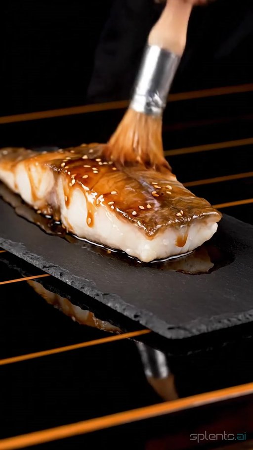 Teriyaki Salmon on Slate Plate