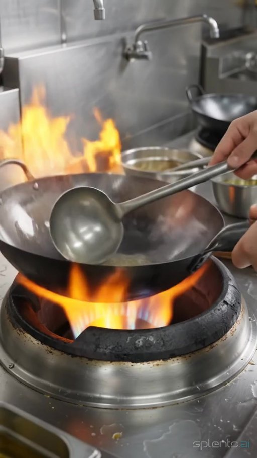 Stir-Fried Dish in Commercial Kitchen