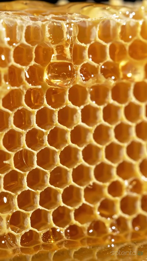 Golden Honeycombs Macro Shot
