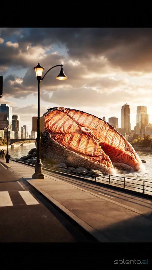 Grilled Salmon Cityscape