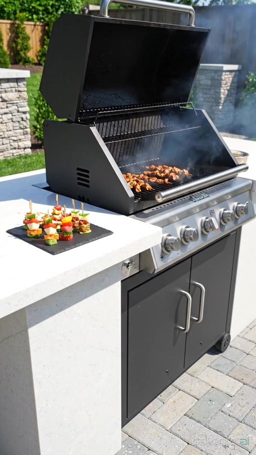 Outdoor Stainless Steel Grill Setup