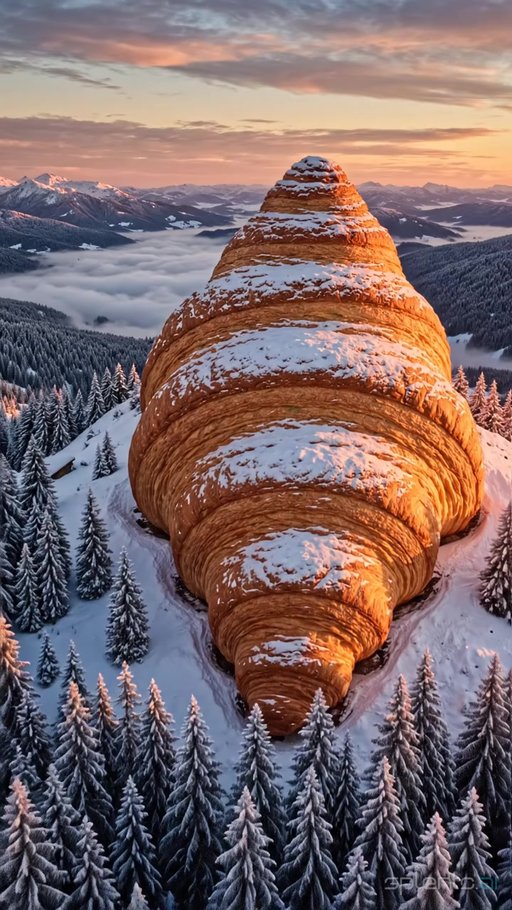 Surreal Mountain Croissant