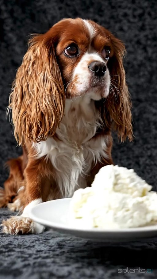 Cavalier King Charles Spaniel and Cottage Cheese