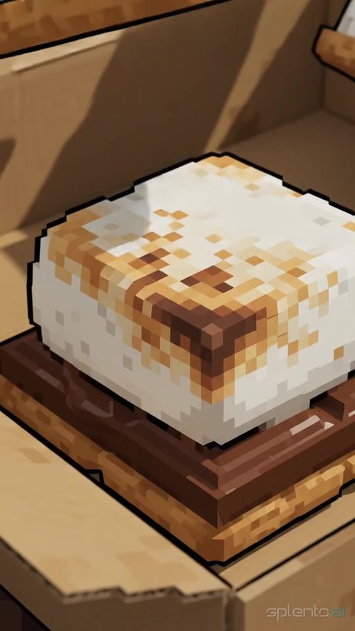 Pixelated S'mores Squeeze Camping Scene