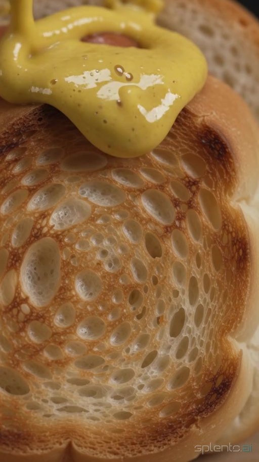 Hot Dog Mustard Slow Motion Macro