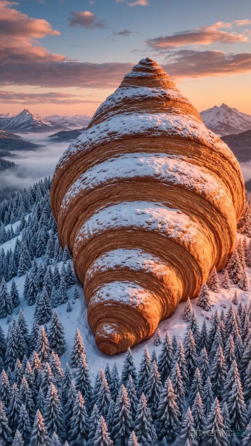 Snow-Covered Croissant Fantasy