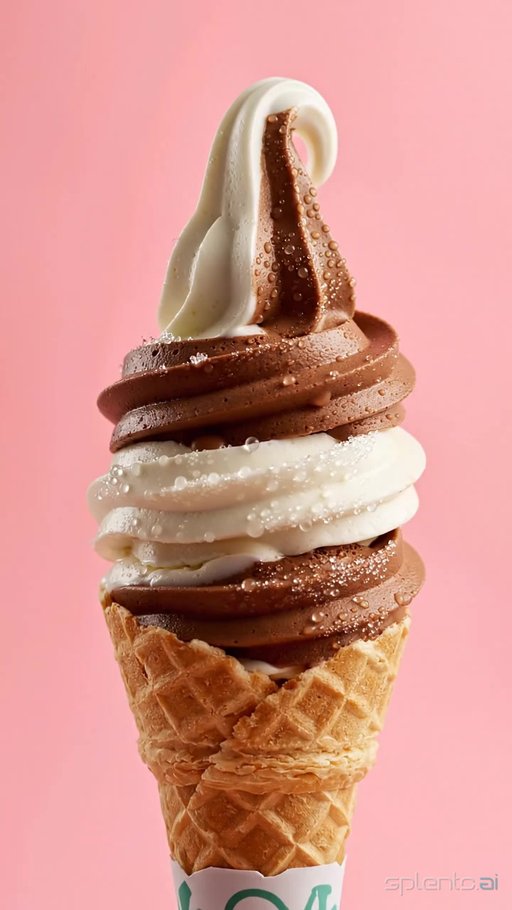 Chocolate and Vanilla Waffle Cone Ice Cream