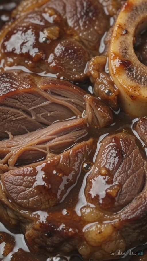 Osso Buco Braised Shank Simmering Macro