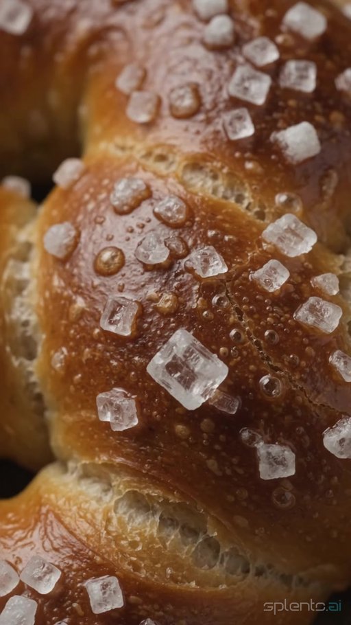 Soft Pretzel Salt Crystals Macro
