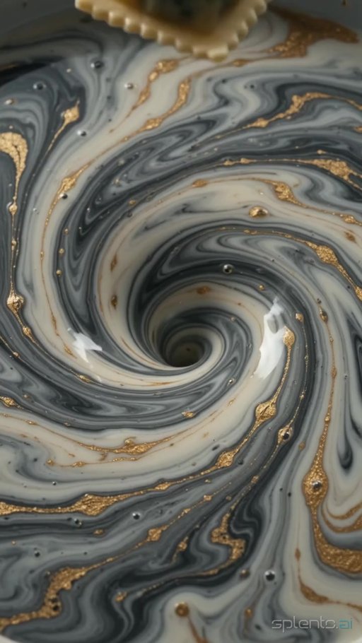 Abstract Gold Resin Art