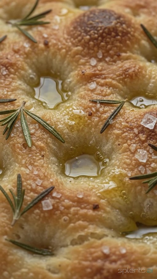 Fresh Focaccia Rosemary Olive Oil Macro