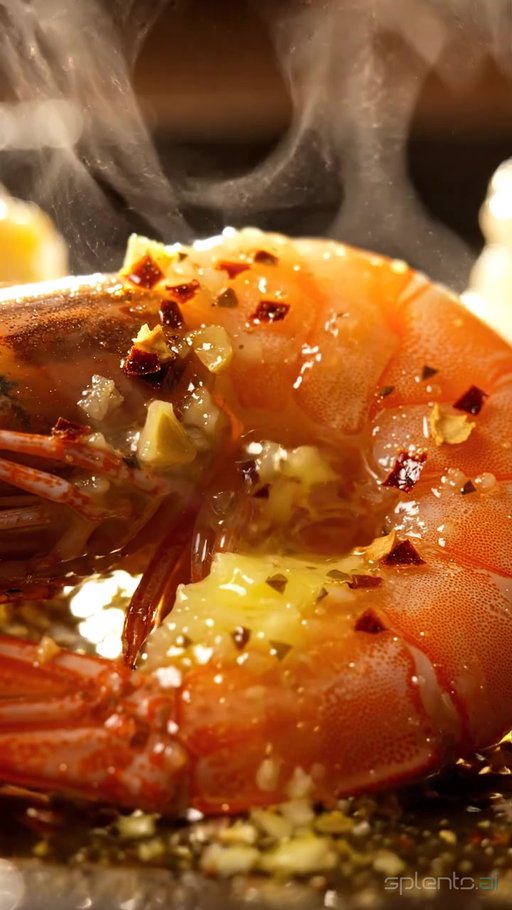 Macro Shrimp Garlic Butter