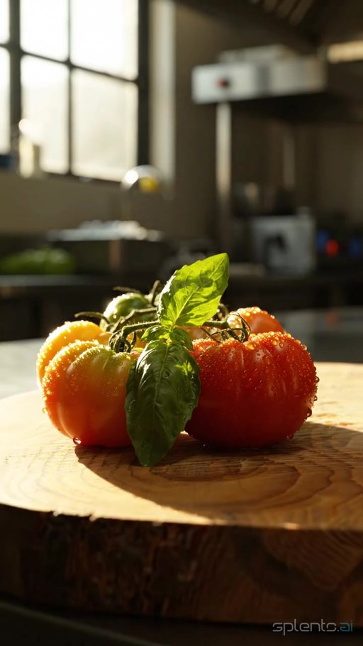 Tomato and Basil Still Life