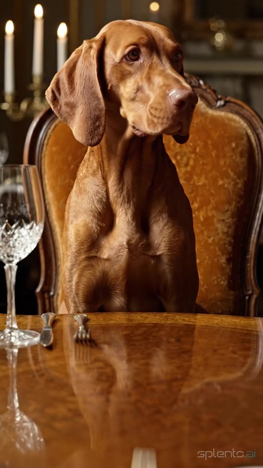 Vizsla in Formal Dining Room